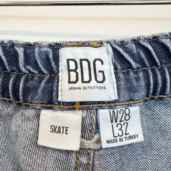 BDG Denim High Rise Skate Cargo Pocket Baggy Jeans Punk Urban Outfitters Blue 28 - Picture 8 of 12